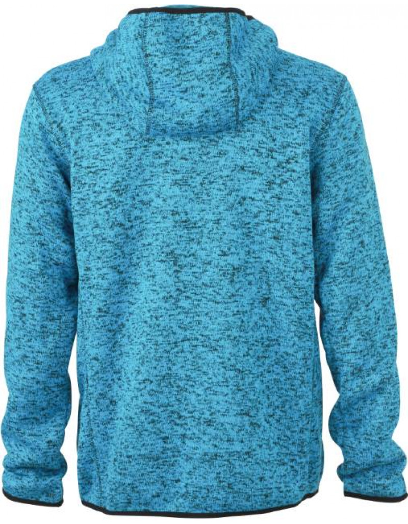 Jachetă tricotată din fleece cu glugă pentru bărbați